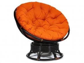 Кресло-качалка Papasan w 23/01 B с подушкой Antique brown, ткань Оранжевый в Верхотурье - verhoture.магазин96.com | фото