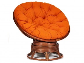 Кресло-качалка Papasan w 23/01 B с подушкой Pecan, ткань Оранжевый в Верхотурье - verhoture.магазин96.com | фото