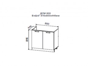 Шкаф нижний ДСМ800 под мойку в Верхотурье - verhoture.магазин96.com | фото